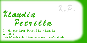 klaudia petrilla business card